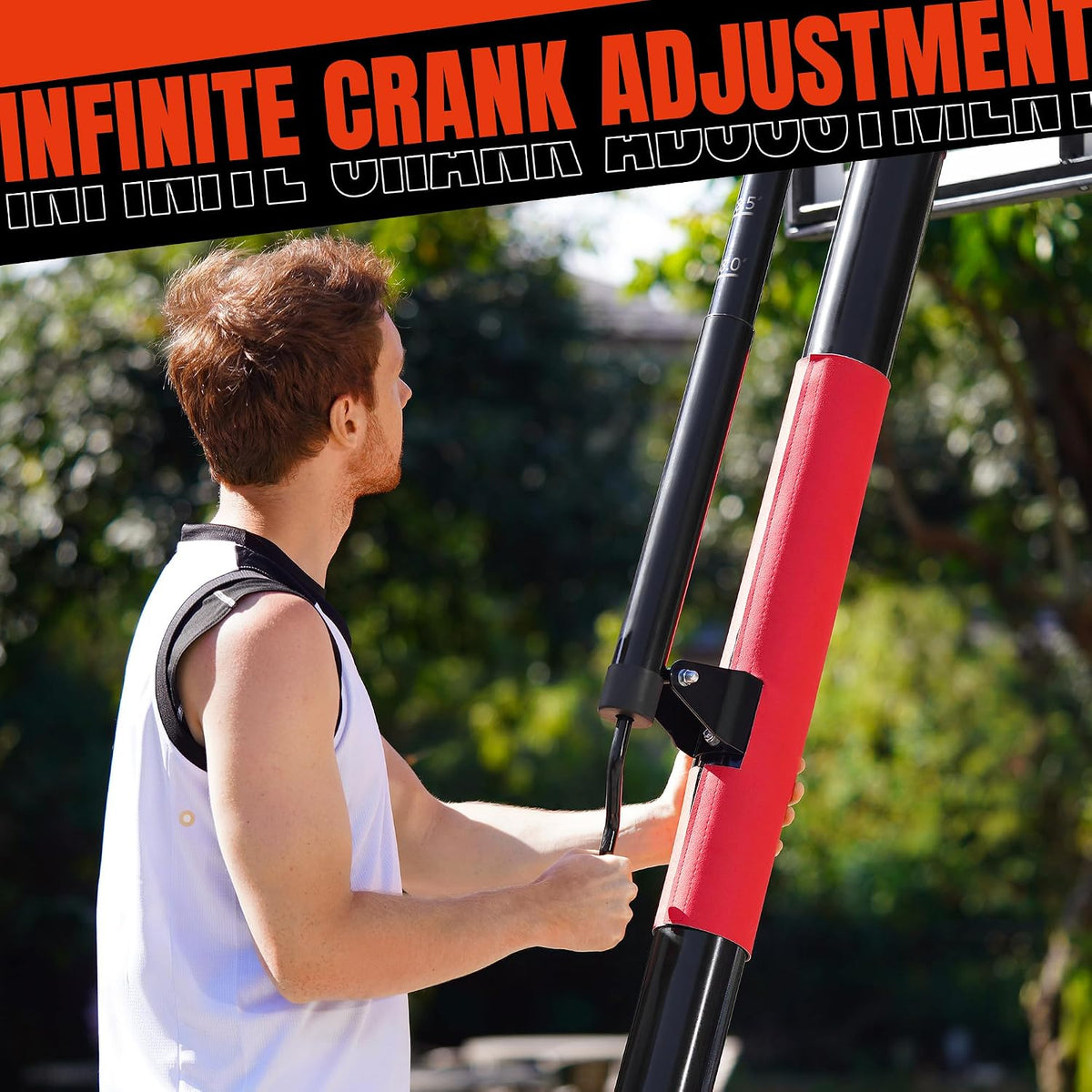 Portable Basketball Hoop 7.5-10Ft Adjustable 44”-54" Backboard