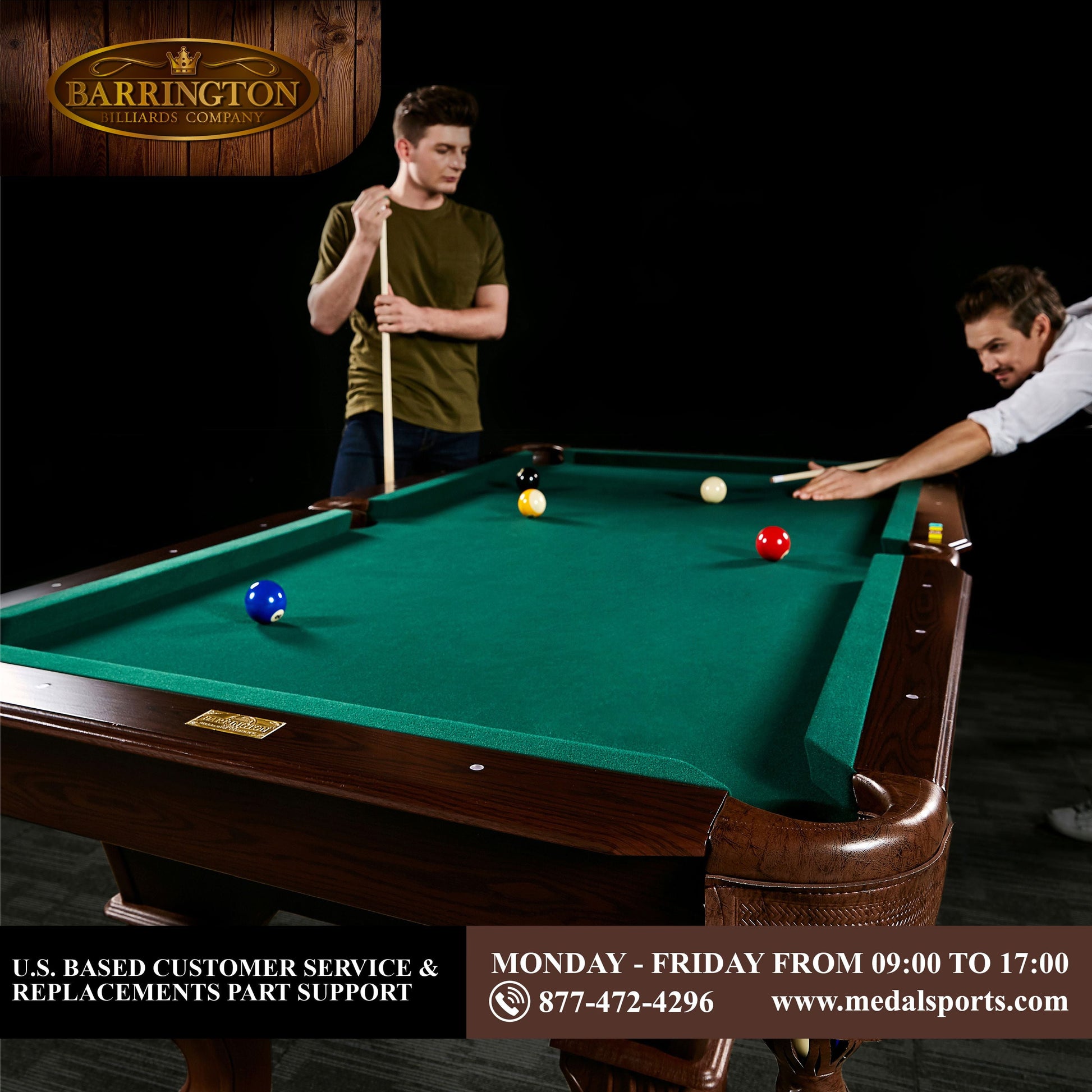 7.5 Ft Pool Table Set with Cue Rack & Dartboard, Green