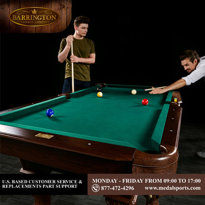 7.5 Ft Pool Table Set with Cue Rack & Dartboard, Green