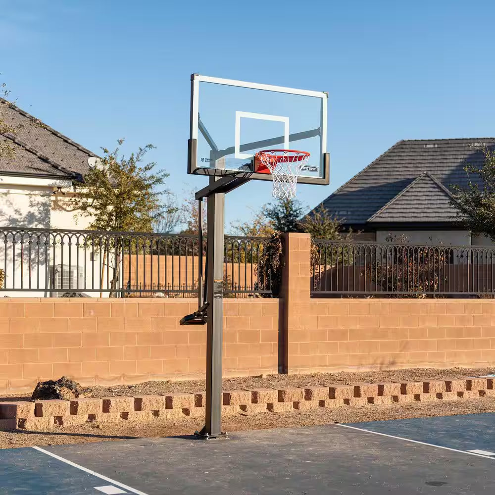 60 In. Tempered Glass Mammoth Bolt down Basketball Hoop