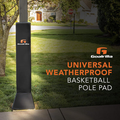 GS54 in Ground Basketball Hoop with 54" Tempered Glass Backboard and Pro-Style Breakaway Rim Bundle with Universal Pole Pad