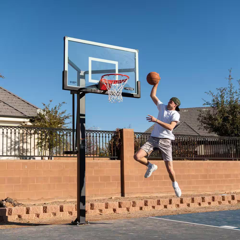 60 In. Tempered Glass Mammoth Bolt down Basketball Hoop
