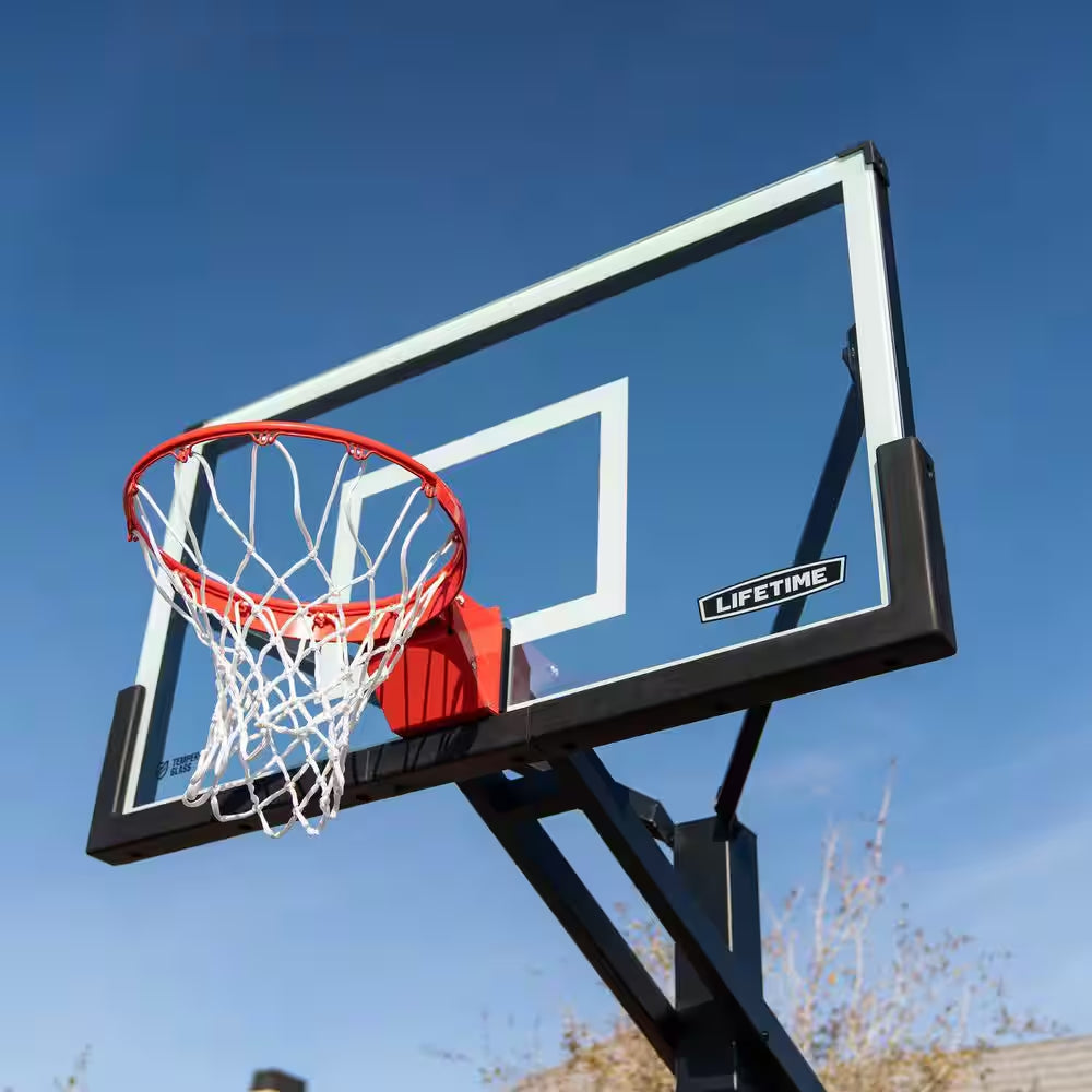 60 In. Tempered Glass Mammoth Bolt down Basketball Hoop