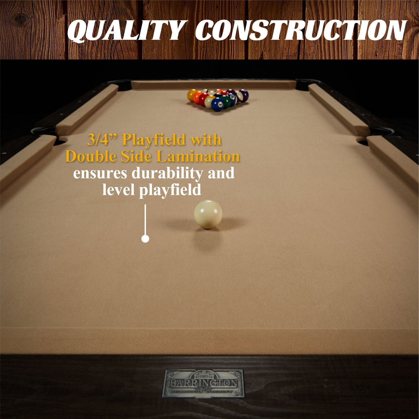 7.5 Ft Pool Table Set with Cue Rack & Dartboard, Tan