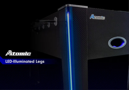 Azure LED Light up Foosball Table with Interactive Inrail LED Lighting and Cascading Effects Paired with in Game Music