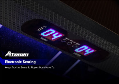 Azure LED Light up Foosball Table with Interactive Inrail LED Lighting and Cascading Effects Paired with in Game Music