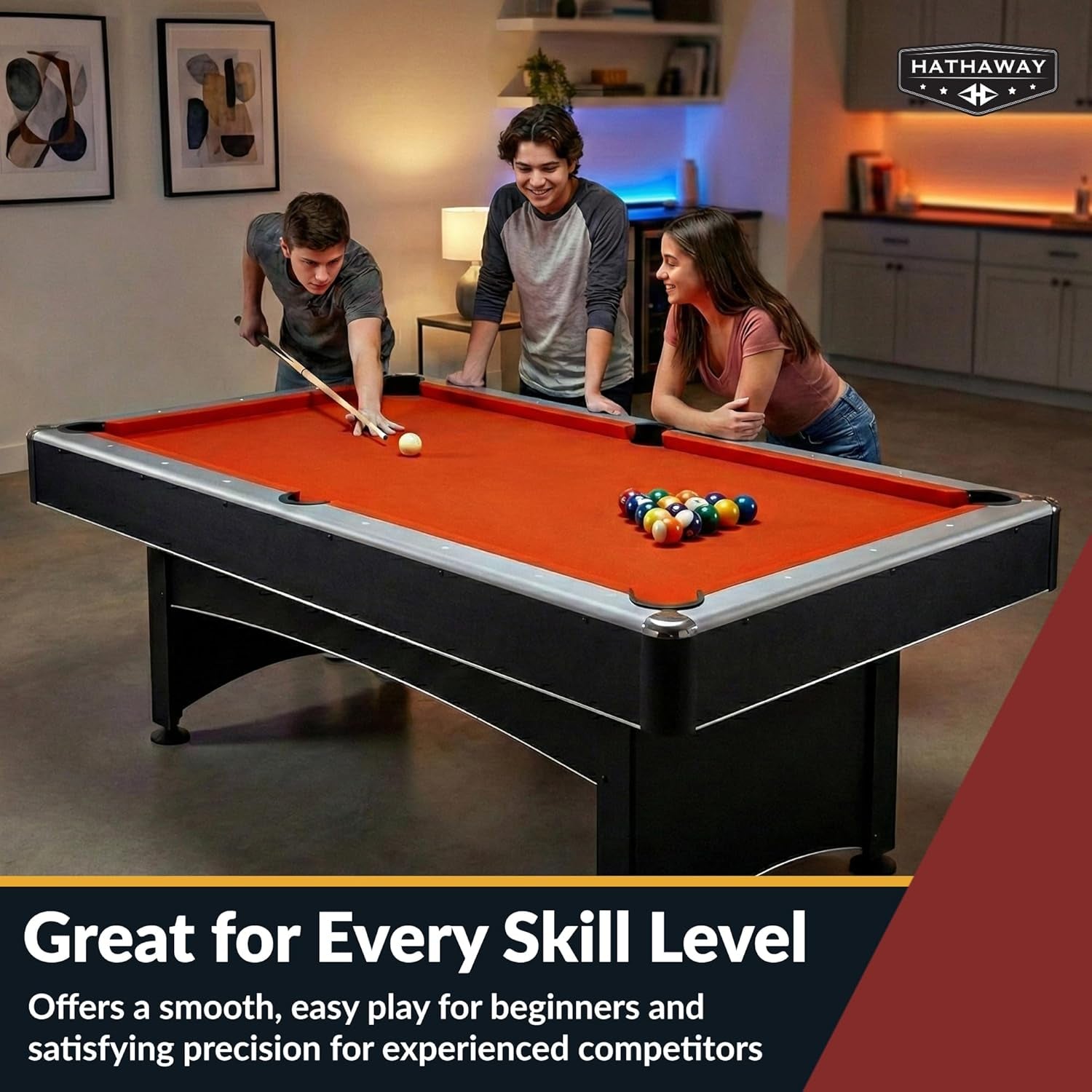 Maverick 7 Foot Pool Table with Table Tennis Top – with Accessories for Both Games – Space-Saving Ping Pong and Pool Table Combo for Families – Matte Black Finish