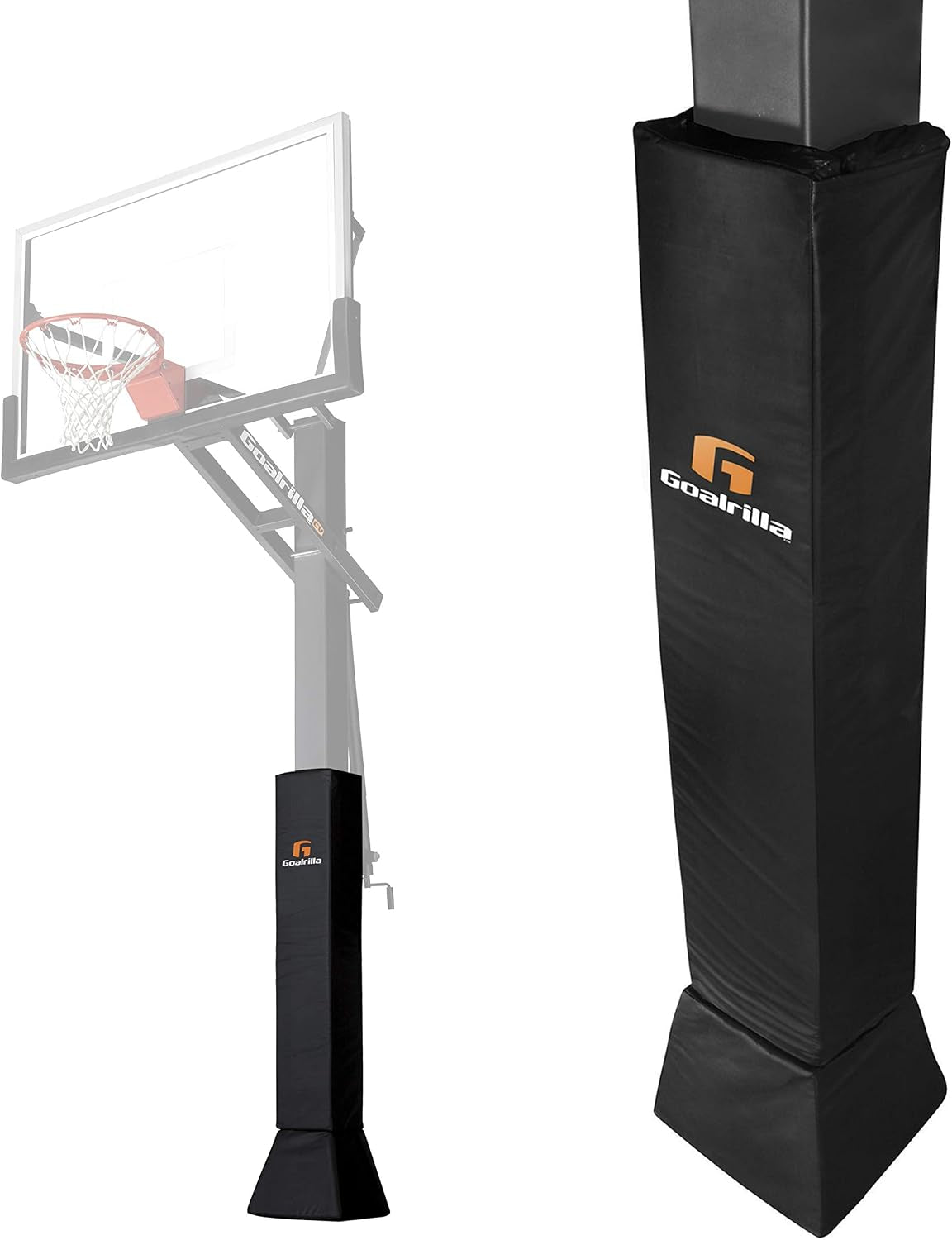 GS54 in Ground Basketball Hoop with 54" Tempered Glass Backboard and Pro-Style Breakaway Rim Bundle with Universal Pole Pad